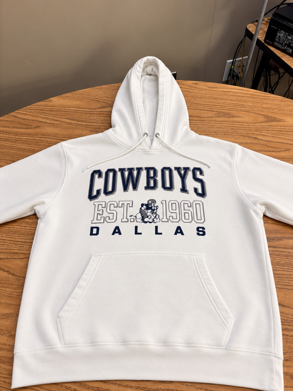 Dallas Cowboys Starter Hoodie Men’s Large White Pullover NFL Est 1960